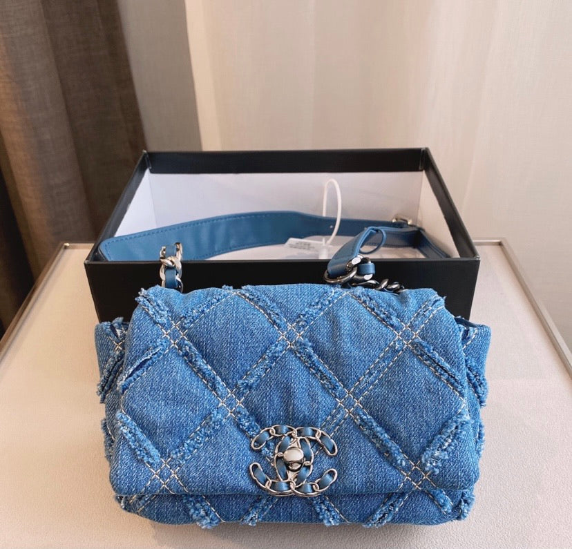 Denim wear Chanel ladies handbag